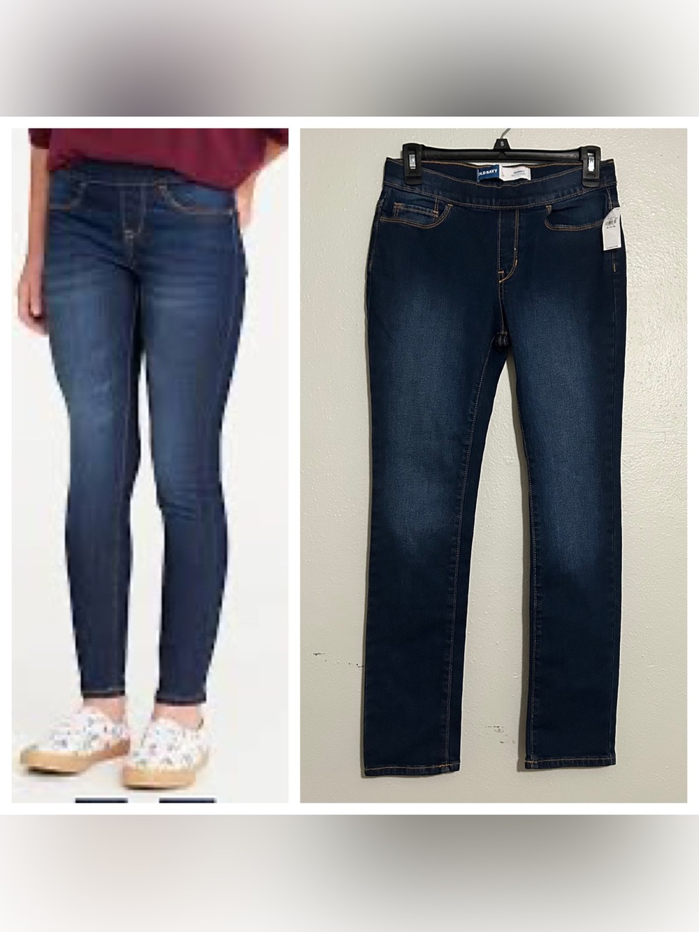 Old Navy Girls Skinny Built In Tough Pull On Jeans Size XL (14-16) NEW